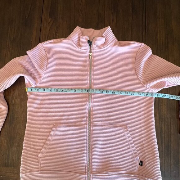 Women's Dusty Rose Skechers GoWalk Ribbed Hoodless Zip-up Jacket, Size Medium - Picture 8 of 9